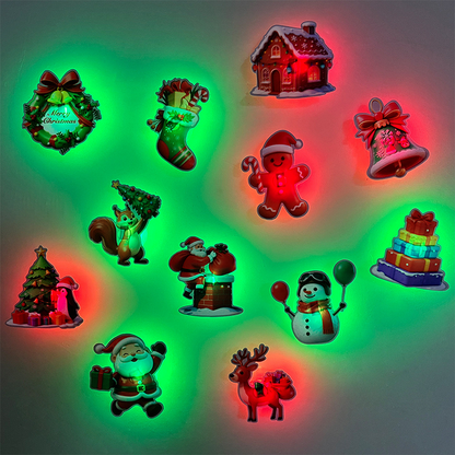 LED Christmas Light-Up Wall Decals