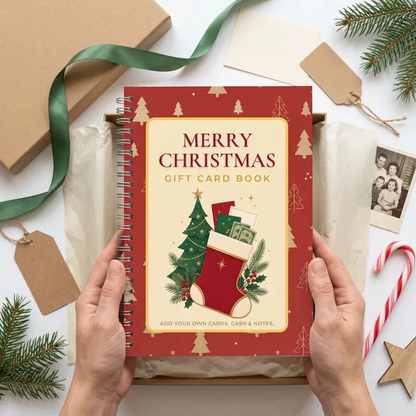 🔥🎁70% OFF!!!-Ready for Christmas!🎅Christmas Gift Card Booklet -👍DIY Spiral-Bound Christmas Gift Card Holder Book