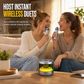 2026 Newest Portable Bluetooth Karaoke Audio Speaker System - Mini Speaker with Magnetic Phone Stand, 2 Wireless Lavalier Mics, Lyrics Display, LED Light, TF Card Input, TWS Support