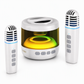 2026 Newest Portable Bluetooth Karaoke Audio Speaker System - Mini Speaker with Magnetic Phone Stand, 2 Wireless Lavalier Mics, Lyrics Display, LED Light, TF Card Input, TWS Support