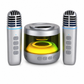 2026 Newest Portable Bluetooth Karaoke Audio Speaker System - Mini Speaker with Magnetic Phone Stand, 2 Wireless Lavalier Mics, Lyrics Display, LED Light, TF Card Input, TWS Support