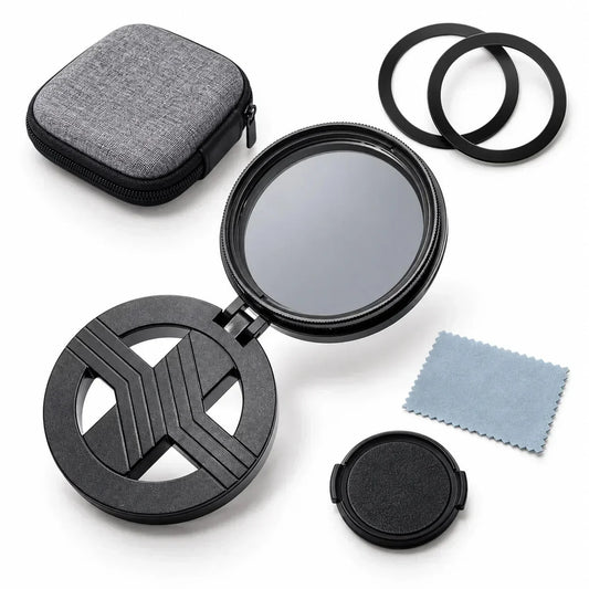 52mm Magnetic Phone Camera Filter Kit with Foldable Mount - 13 Filter Styles