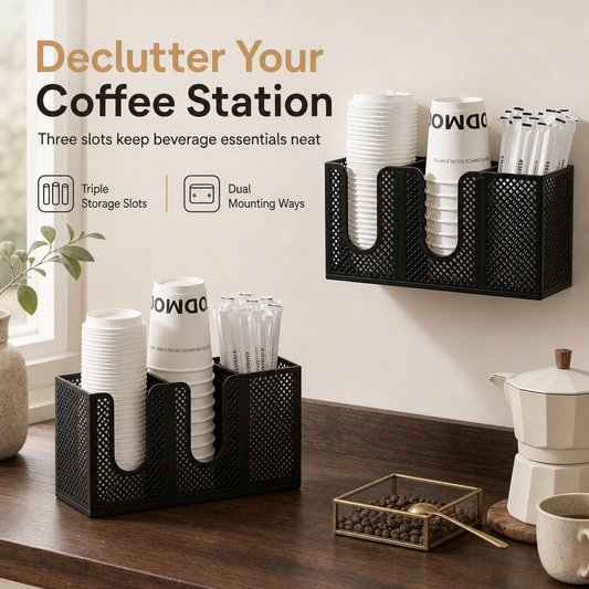 ☕ Coffee Cup Wall Organizer – Space-Saving Mug Holder for Kitchen & Coffee Bar