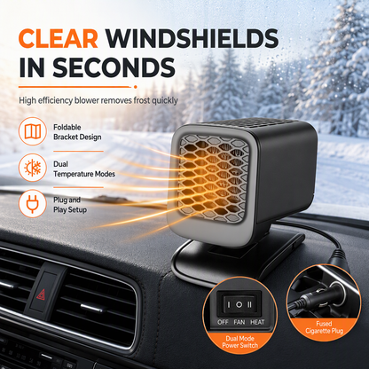 Portable Foldable Car and Defroster 12V 24V Square Electric Windshield Demister Fan