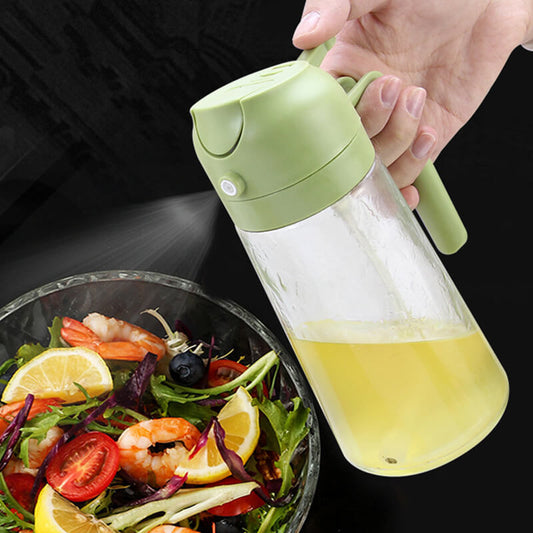 2 in 1 Oil Sprayer Bottle for Cooking Glass Oil Bottle for Kitchen Air Fryer,Salad