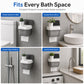Punch Free Wall Mounted Bathroom Toilet Paper Holder and Tissue Dispenser with Storage Shelf