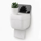 Punch Free Wall Mounted Bathroom Toilet Paper Holder and Tissue Dispenser with Storage Shelf