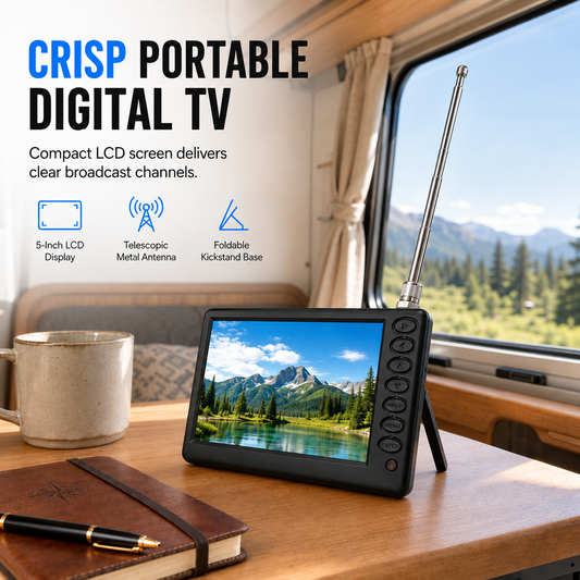 📺 Portable Digital TV – Telescopic Antenna for Local TV & Memory Card Playback