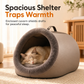 🎃Halloween Deal 50% OFF!🐱Cosy Cat Cave Bed with Removable Plush Cushion