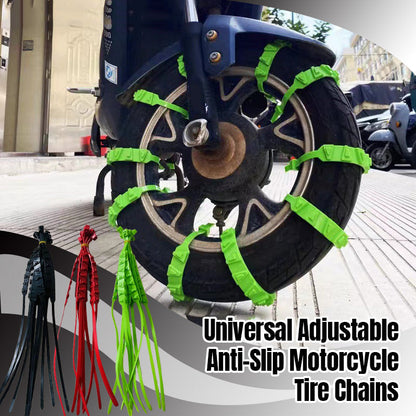 🚗🏍️ Adjustable Motorcycle Tire Chains – Anti-Slip Traction Straps for Snow & Mud