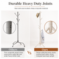 Freestanding Solid Wood Coat Rack 173cm Tall Triangle Base Floor Standing Clothes and Bag Hanger for Bedroom